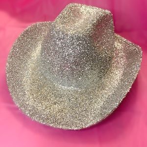 Silver glitter cowboy hat